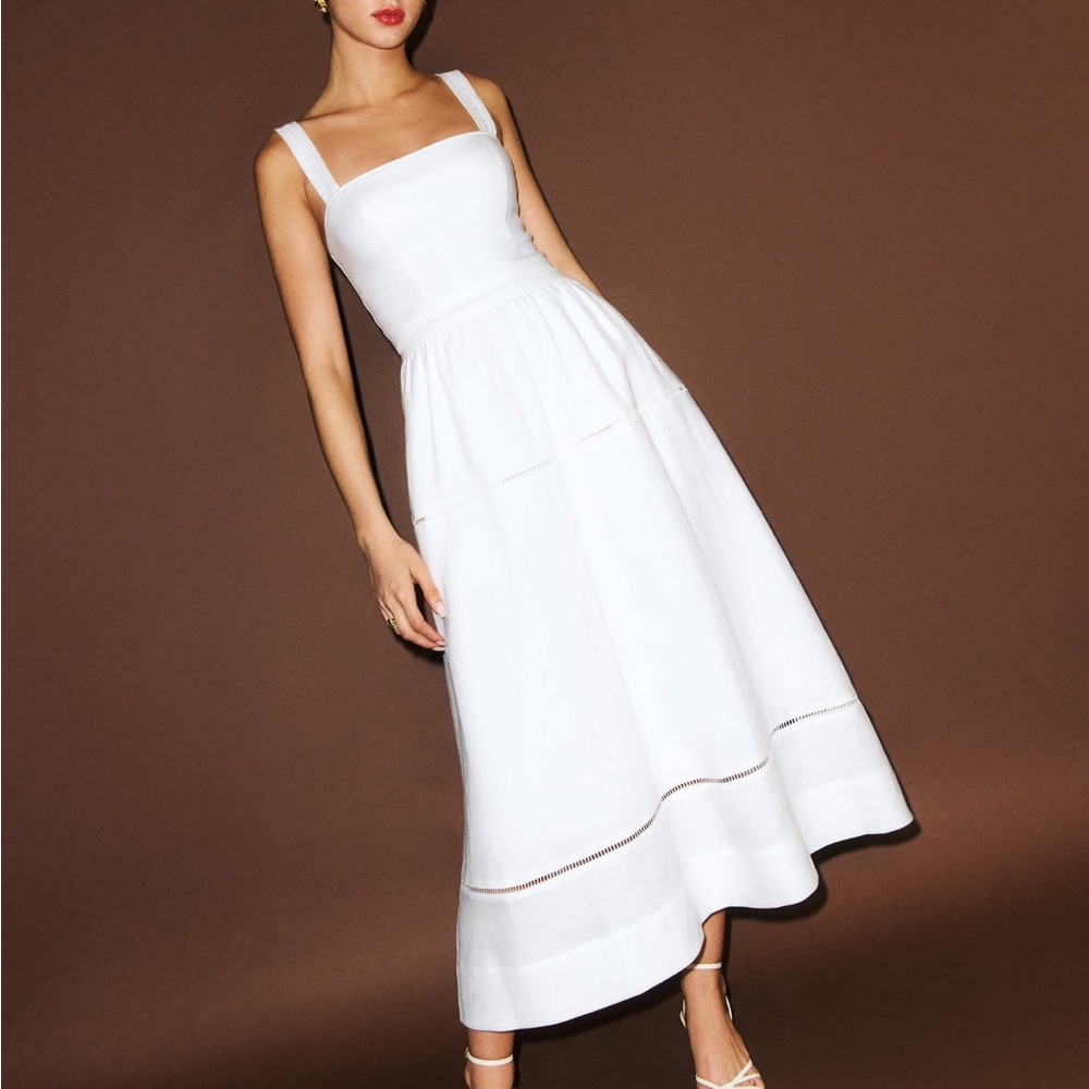 Reformation White Midi Dress